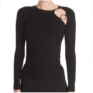 Cushnie Et Ochs Sienna ring embellished cutout ribbed knot top